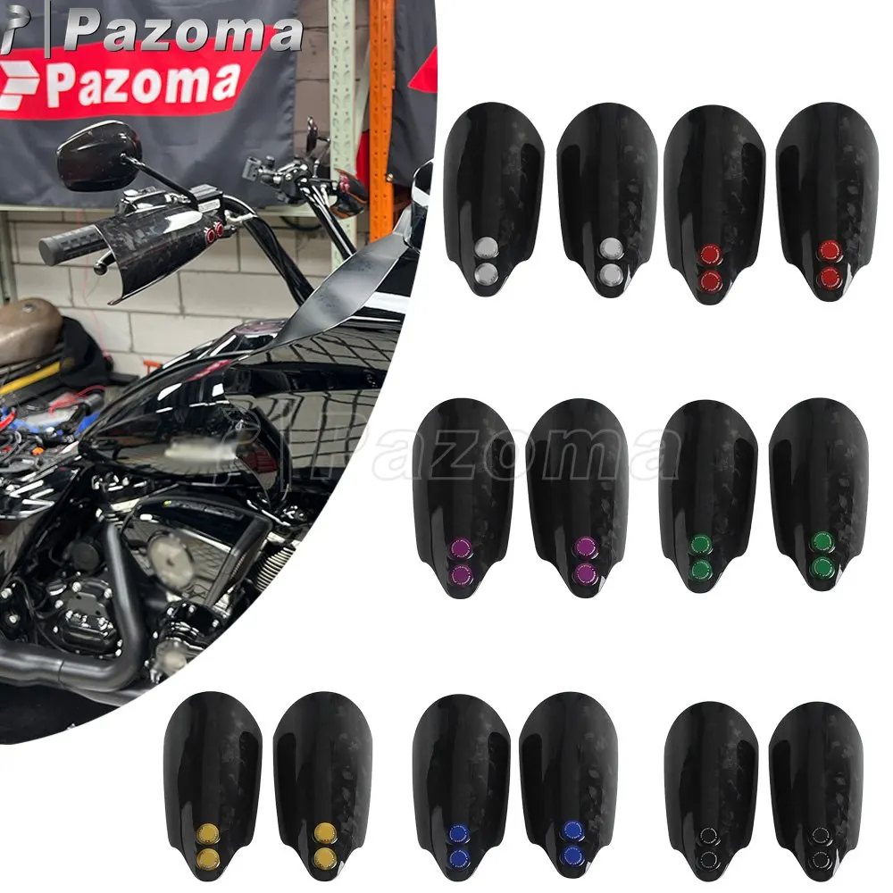 واقي اليد من الكربون لـ Harley Softail FXBB FXBBS FXST FXLRST FLDE FLHC FLHCS PAZOMA مقبض الدراجة النارية واقي اليد واقي الرياح