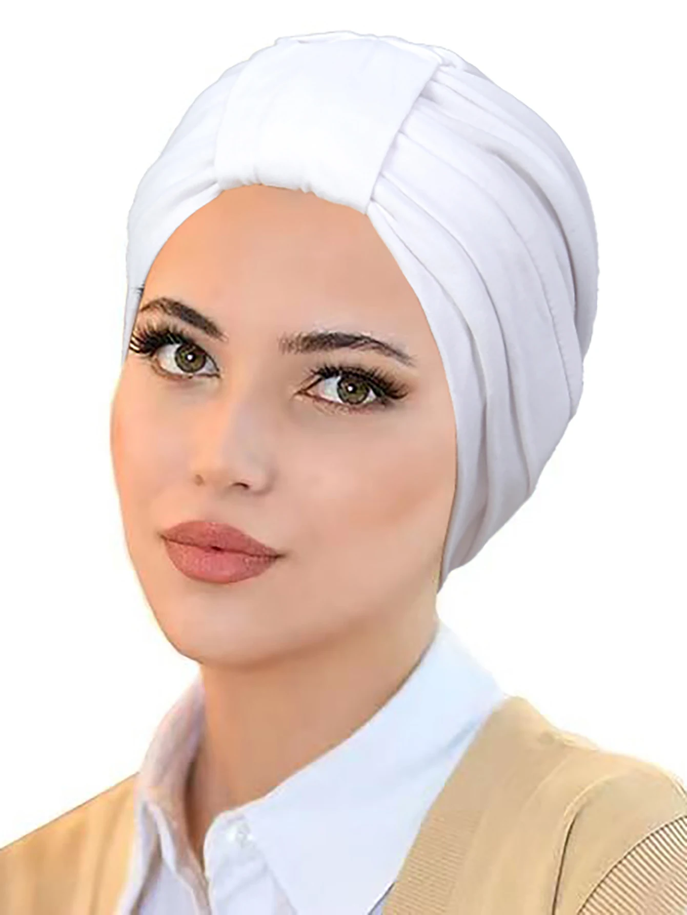 2024 New Women Muslim Hijab Caps Wrap Head Soft Elastic Ladies Turban Bonnet Fashion Solid Color Headdress Wearable