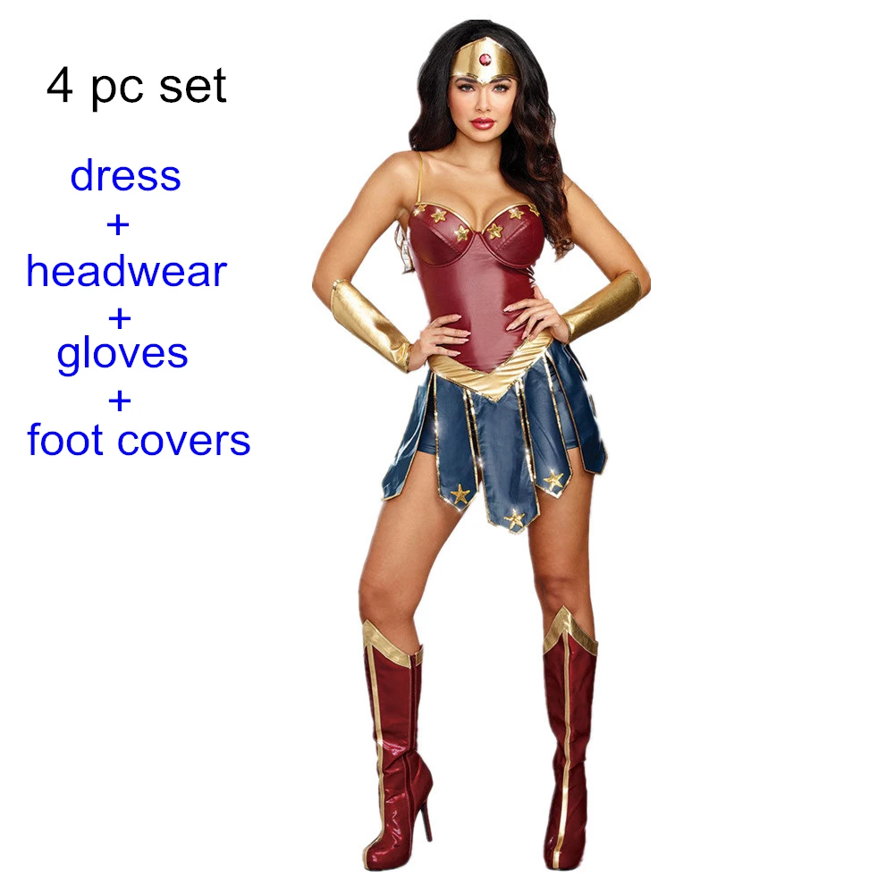 Halloween Costumes Adult COS Wonder Woman Stage Costumes Leather Clothes My Hero Academia Woman Stage Costumes Leather Clothes