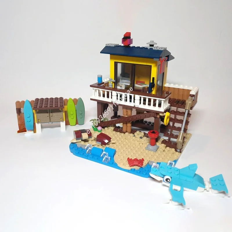 

442 шт. MOC спасательная башня Creator 3 1ed модель здания рождественский подарок блоки архитектура креативные развивающие игрушки дети день рождения