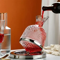 Bicchiere Decanter rotante 360 in cristallo di alta qualità 1500ml Decanter Dispenser per vino aeratore specchio brocca regalo decorazione Bar