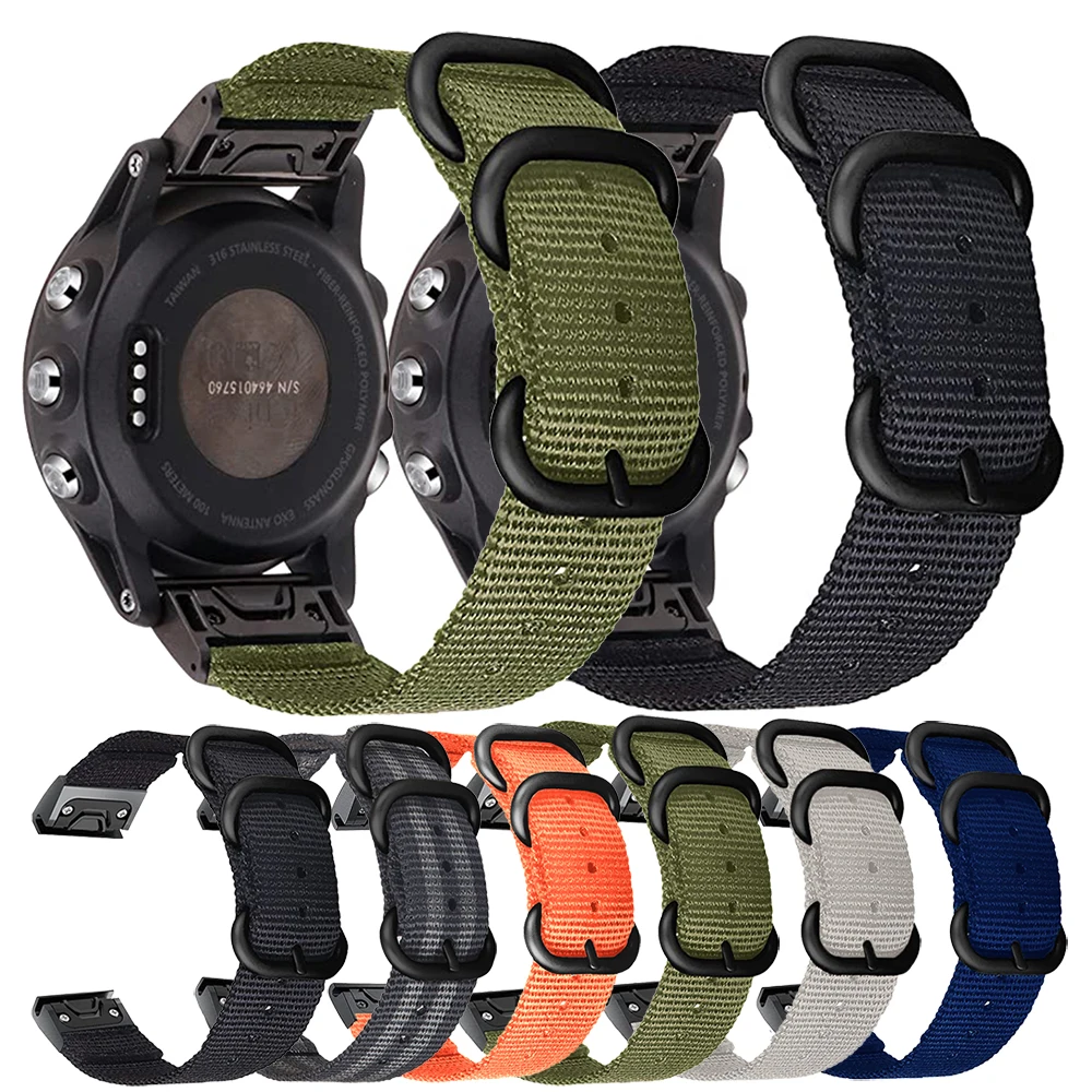 26mm Sports Nylon Strap For Garmin Fenix 8 51mm 7X 6X Pro 5X Plus Watch Bracelet Band Loop For Fenix 3 HR Wrist Correa Clasp