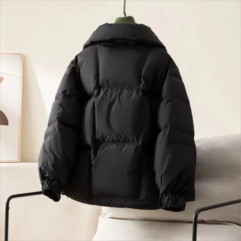 Giacca invernale con colletto alla coreana parka coreano da donna cappotto imbottito in cotone sciolto cappotti caldi addensati