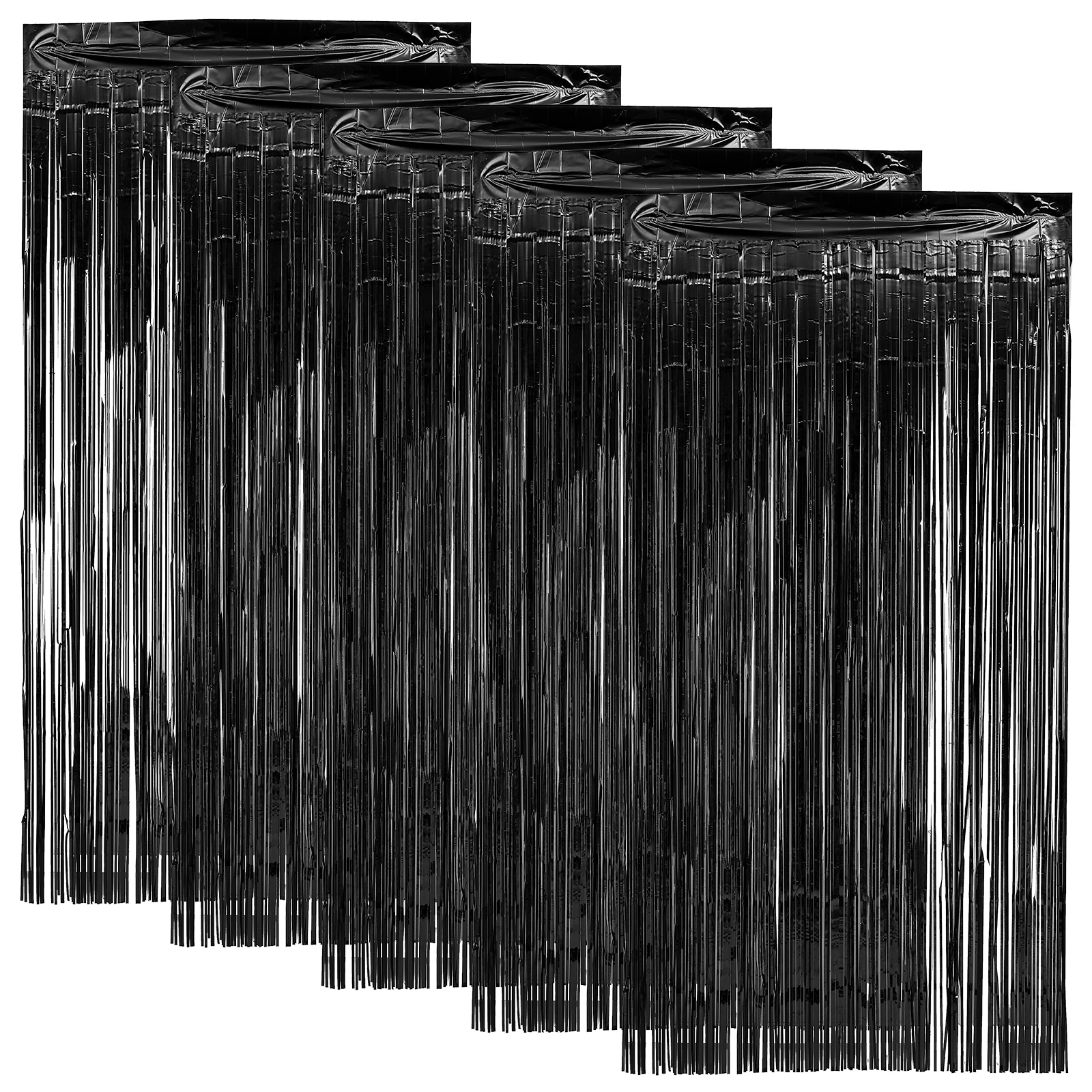 

5pcs Thick Thread Door Curtain 2m Black Wedding Party Curtain Backdrop For Fringe Tinsel Streamer Backdrop