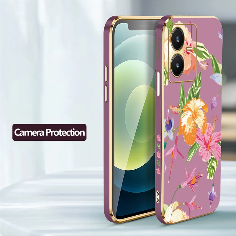 حافظة لهاتف Vivo Y20i Y20A Y20G Y20 2021 Y21 Y21E Y21S Y21A Y18 Y17S Y16 غطاء زهور من السيليكون المقاوم للصدمات #5