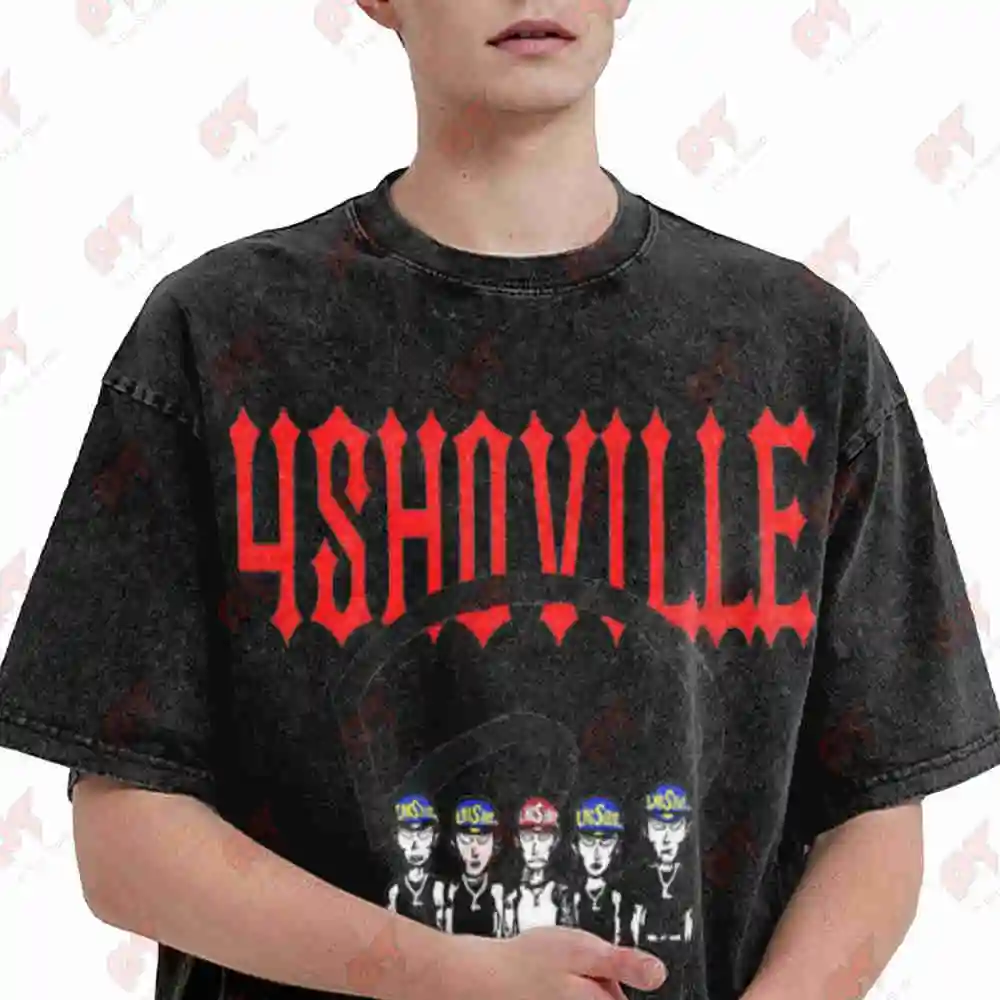 Lngshot 4Shoboiz Mixtape 4Shotville Kpop Yeah Vintage Washed Tee Pure Cotton T-Shirt