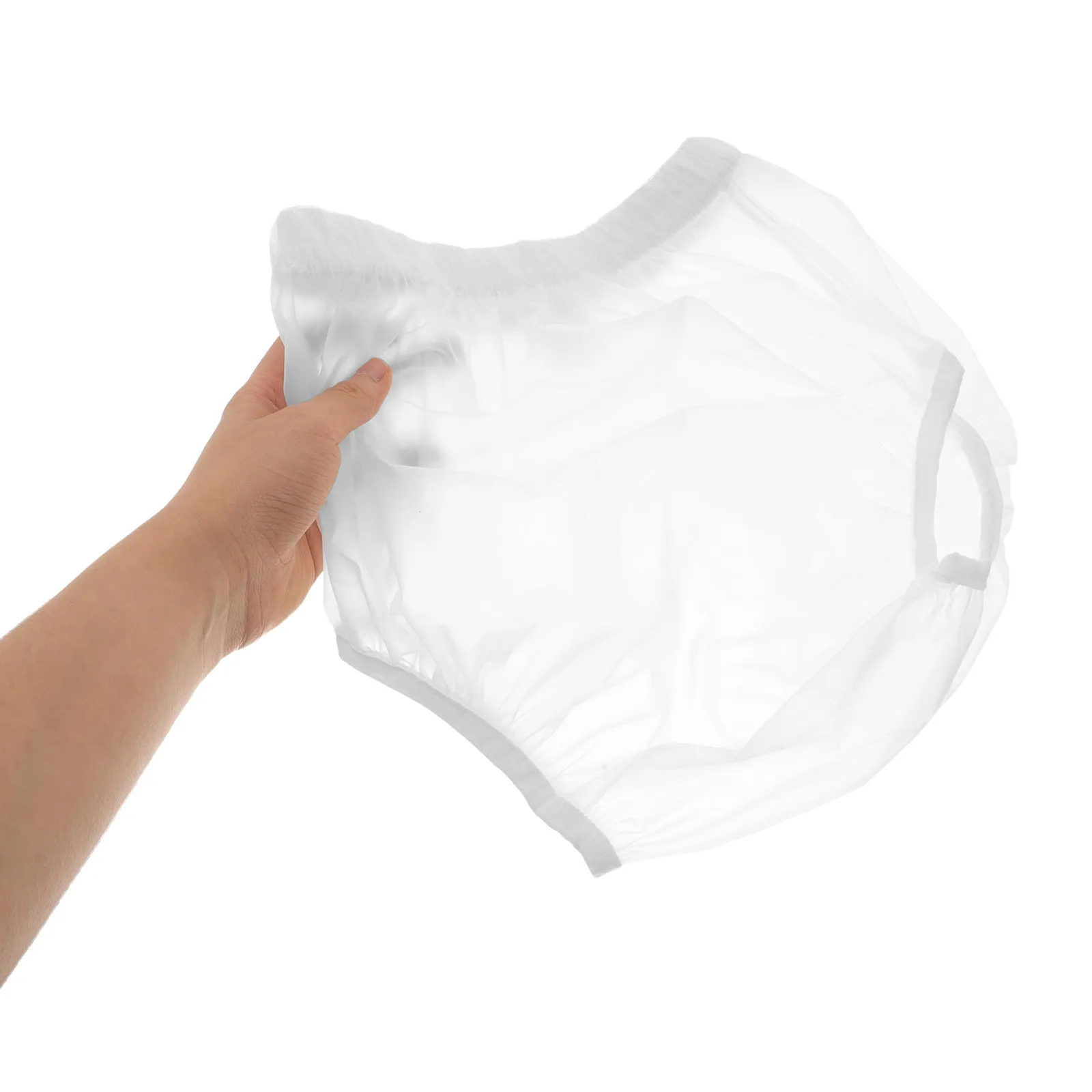 Waterproof Adult Diaper Cover Plastic Leak Proof Clear Pants 21-31.5 Waist Breathable Reusable Protective Incontinence Wrap