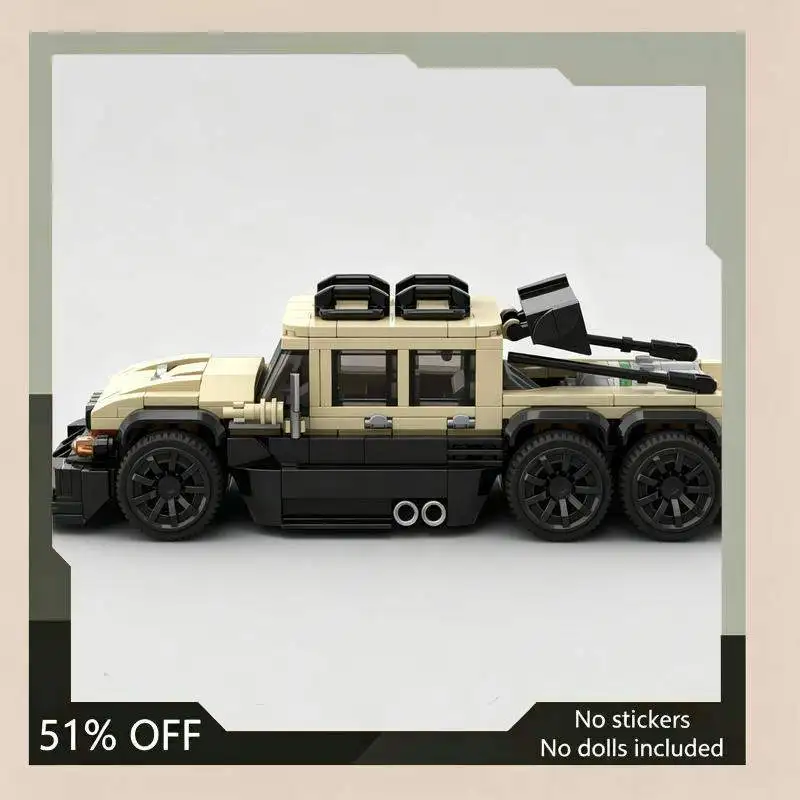 568PCS Off Road 6x6 Utility Truck Model MOC Building Blocks Classic Desert Vehicle DIY Assembly Toy Collection Display Gift