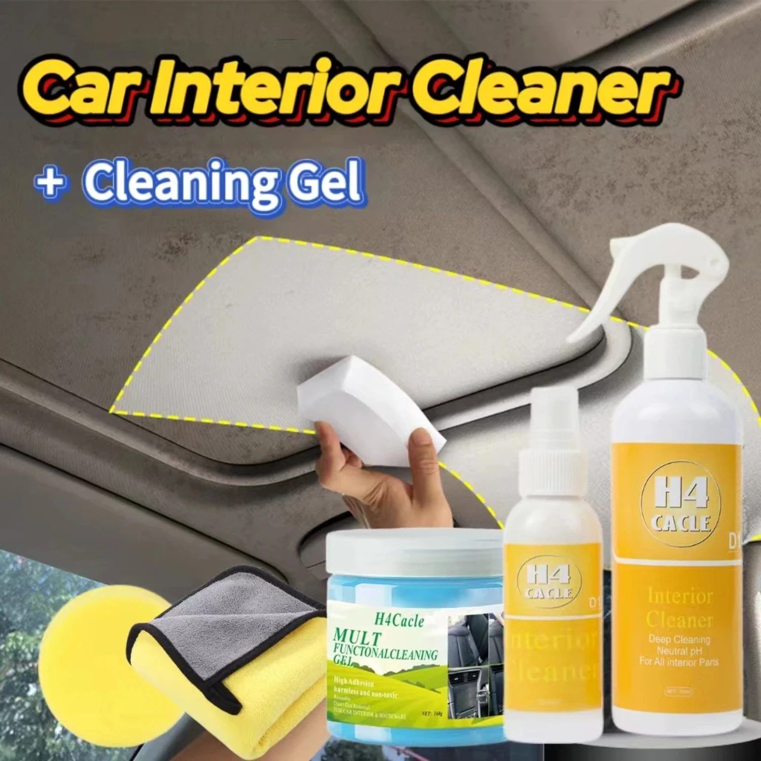 

Car Interior Cleaner Cleaning Products Wash Spray Car Leather Seat Cleaner Dust Remover Gel Magic Clean Mud Upholstery Refurbish