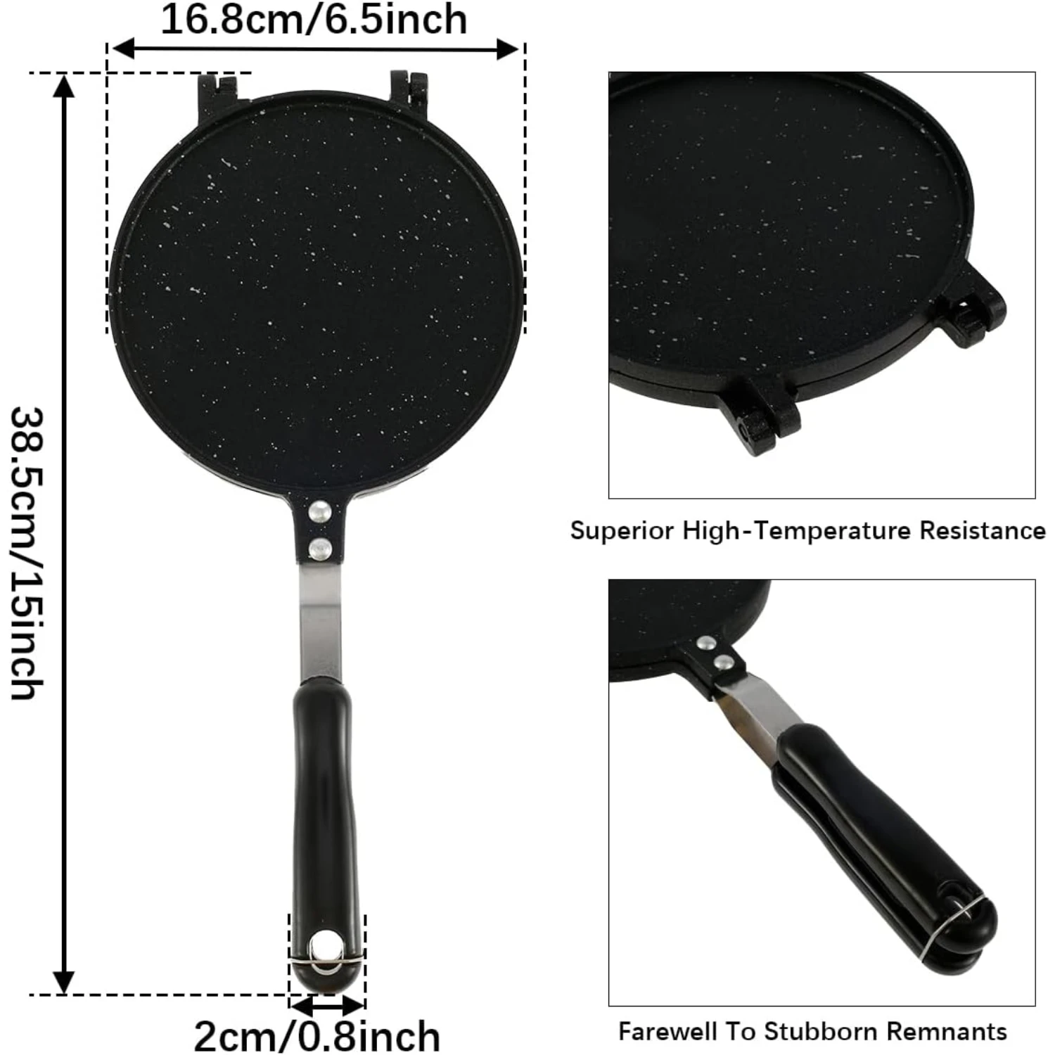 

Tortilla Press Pan, Non-Stick Flour Tortilla Maker with Bakelite Handle Heavy-Duty Aluminum Tortilla Dough Press Pan Multipurpos