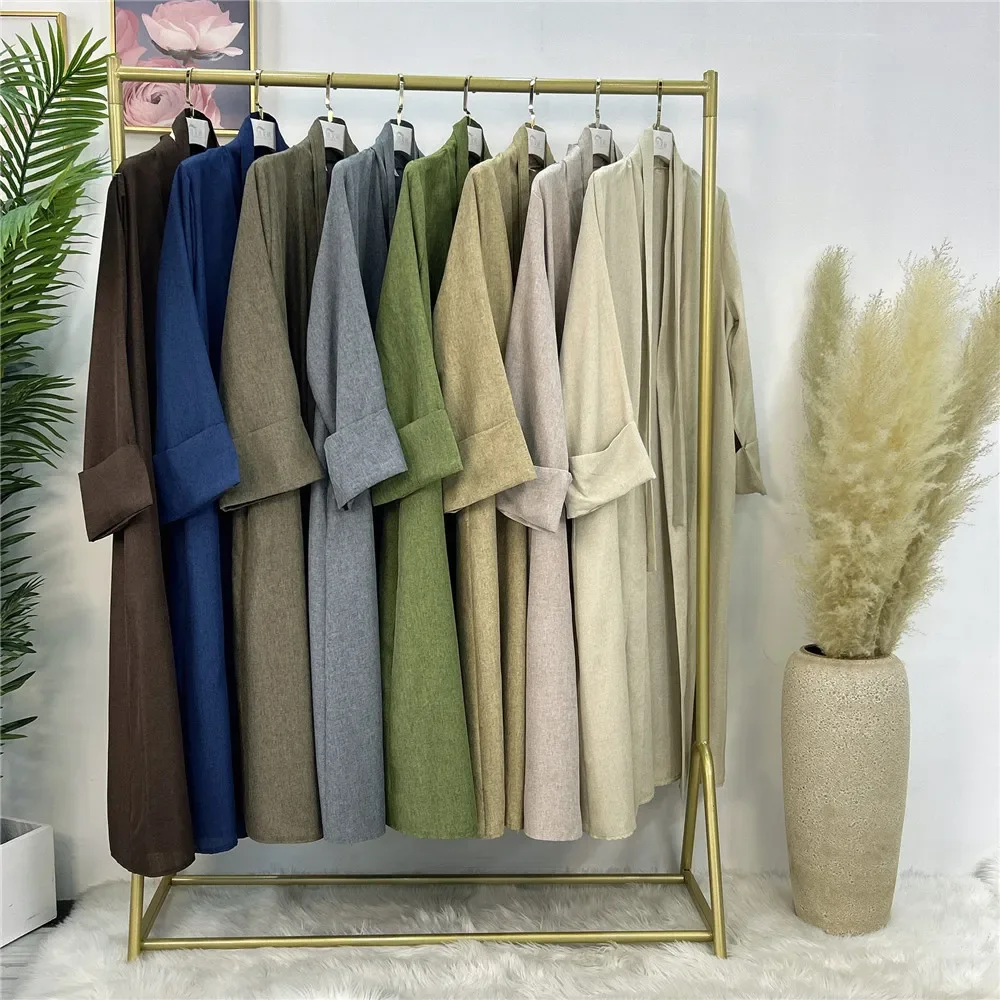 Modest Open Abaya Dubai Kaftan Frauen Muslimischen Lange Kimono Kleid Strickjacke Kebaya Türkei Kaftan Marocain Femme Robe Islam Jalabiya