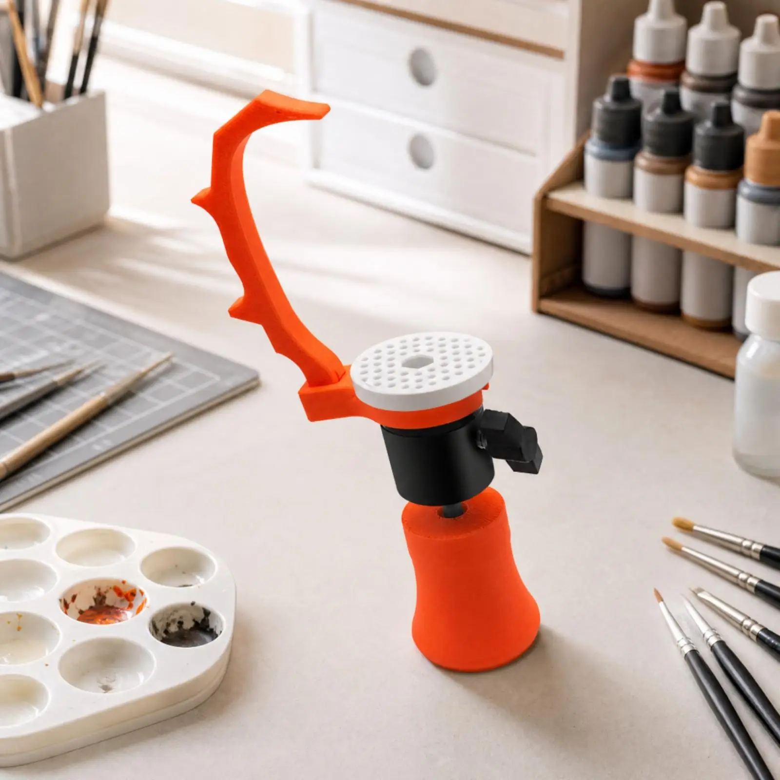 Plastic Rotating Model Paint Stand for Hobby Painting 360 Degree Holder with Ergonomic Handle for Miniatures