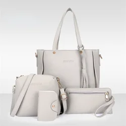 Female Bag New Four-piece Mother-in-law Bag Lychee Pattern Messenger Bag Shoulder Trendy Handbag