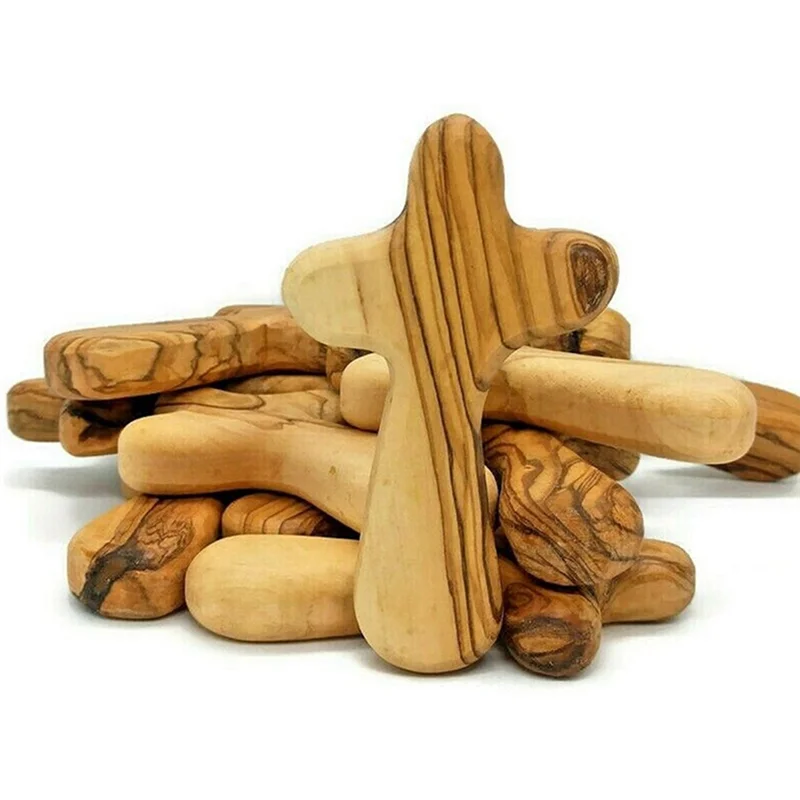 

A67M-10PCS Small Olive Wood Crosses, Holding Crosses Portable Prayer Crosses
