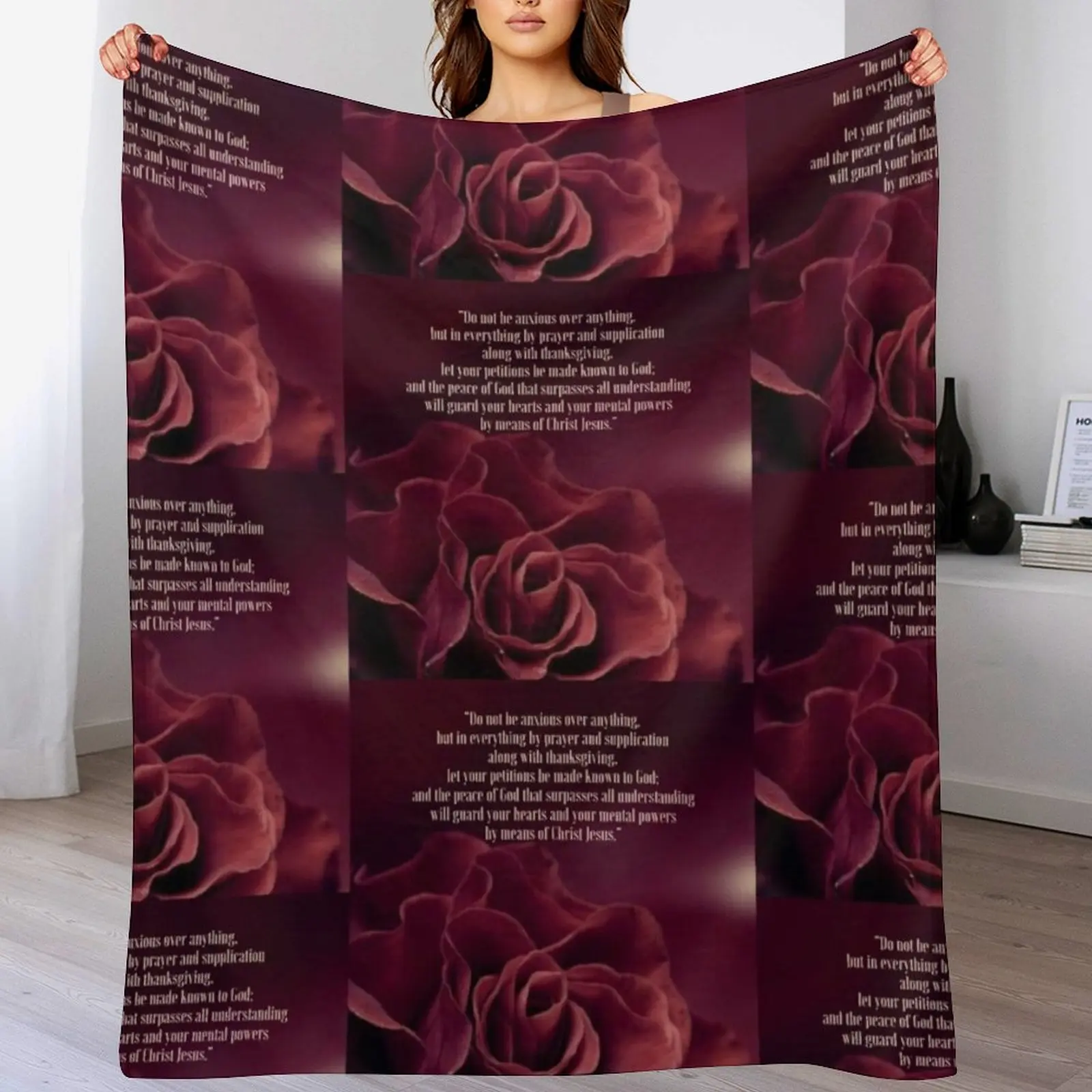 

Philippians 4:6,7 Throw Blanket Multi-Purpose decorative Fashion Sofas Decorative Sofas Blankets