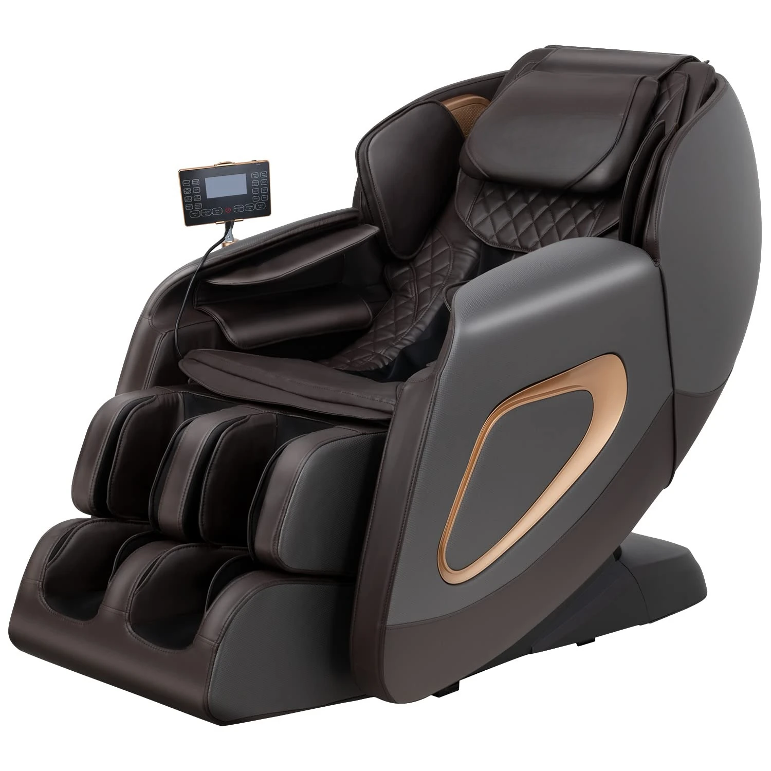 Full Body Zero Gravity SL Track Massage Recliner with Smart Screen, Bluetooth, Heat, Foot Roller & Air System, Grey, Custom