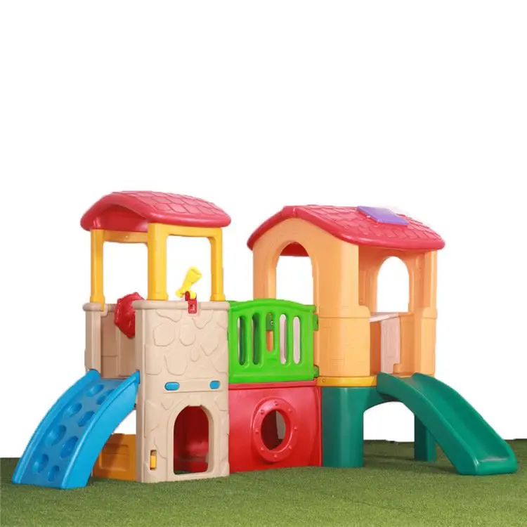 Amusement kids play climbing children park toys outdoor gym plastic slide set indoor or outdoor