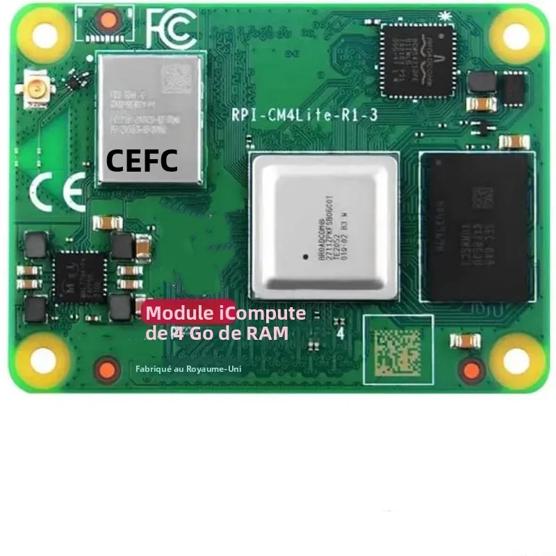 Module de calcul Pi 4 CM4 4 Go de RAM 0 Go (version Lite), Wi-Fi 2,4/5,0 GHz et Bluetooth 5.0 (CM4104000)