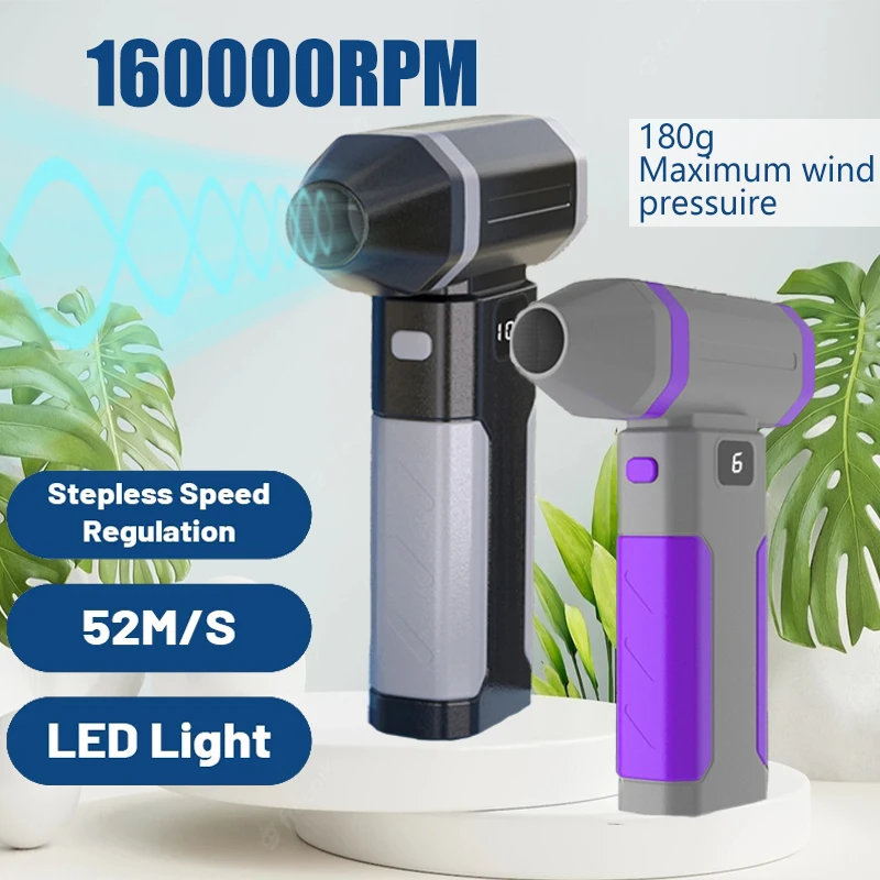 

52m/s Mini Turbo Jet Fan Electric Air Duster Adjustable 160000RPM Wind Speed Car Computer Cleaning Blower Tool