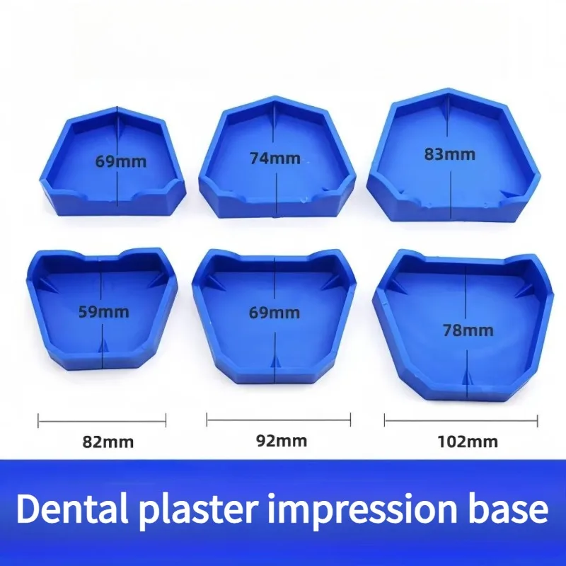 

Dental Silicone Rubber Denture Base Impression Orthodontic Plaster Model Base Full Denture Box Filling Mold Lab Front Base Tools