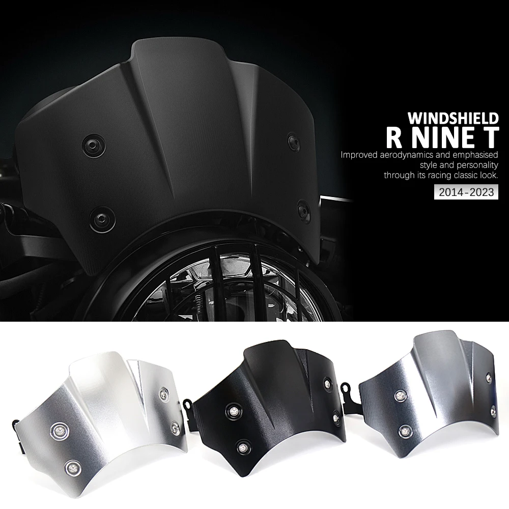 

New RNINET 2014-2023 Windshield Windscreen with Mounting Bracket For BMW R NINET NineT Rninet R nine T R9T Wind Deflectors