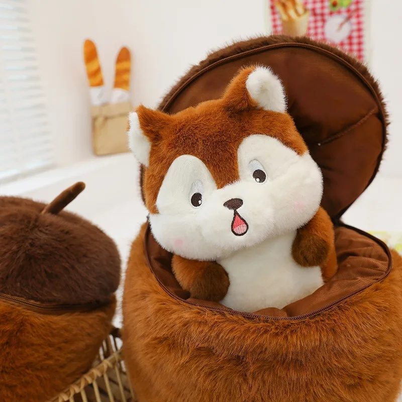 

Kawaii Squirrel Plush Toy with Pinecone Stuffed Doll Cute Cuddly Pillow for Kids Birthday Gift Perfect for Girls Bedroom Decor
