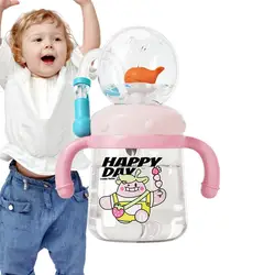 Baby Straw Cup Whale Spray Water Bottle Sippy Cups 300ml Leak Proof Spray Drinking Cup Colorful Creative Toddler Cups For Kids