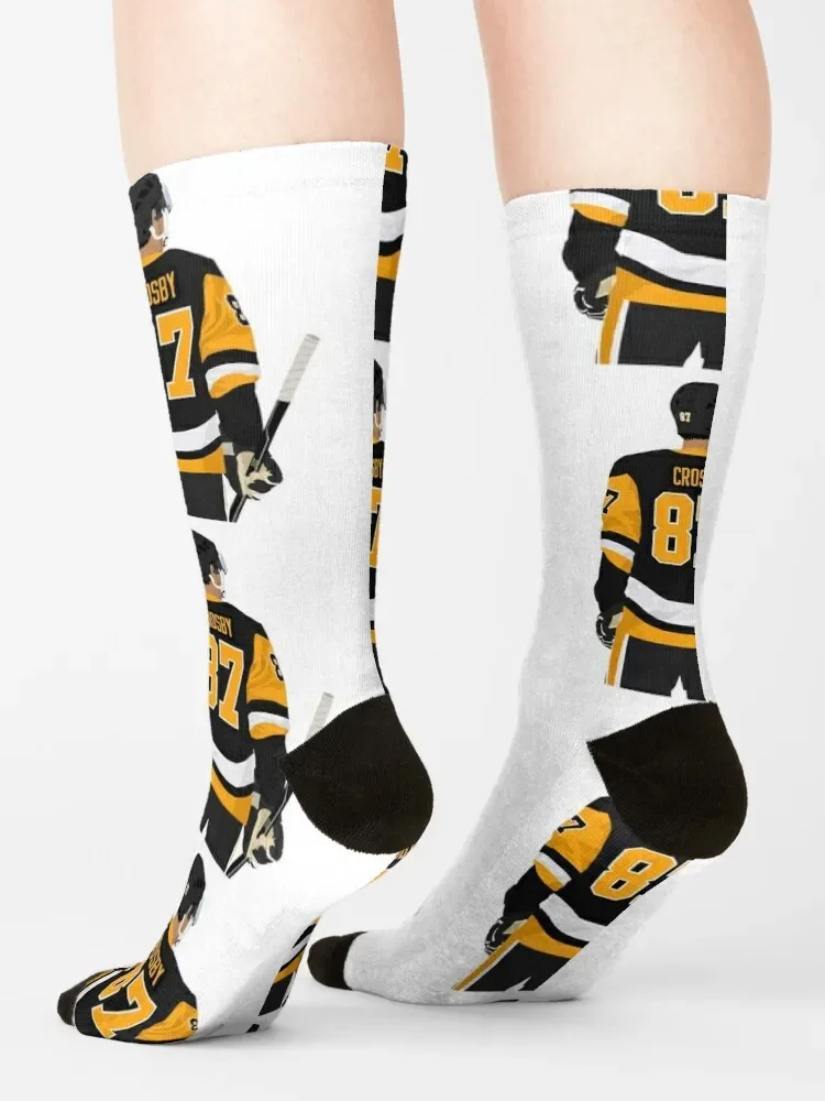 Sidney Crosby-Chaussettes de sport chaudes coordonnantes pour hommes et femmes, chaussettes de football d\'hiver, 87