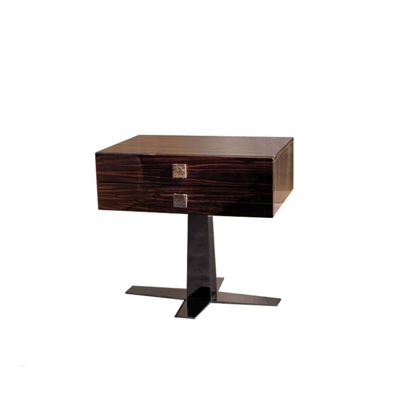 

Glossy lacquered wood bedside tables, bedroom furniture