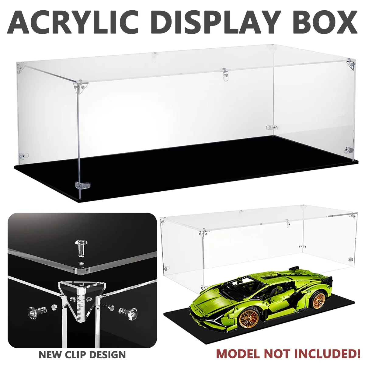 1:10 scale acrylic display box, suitable for all kinds of 1:10 scale model cars, airplanes, building block toys