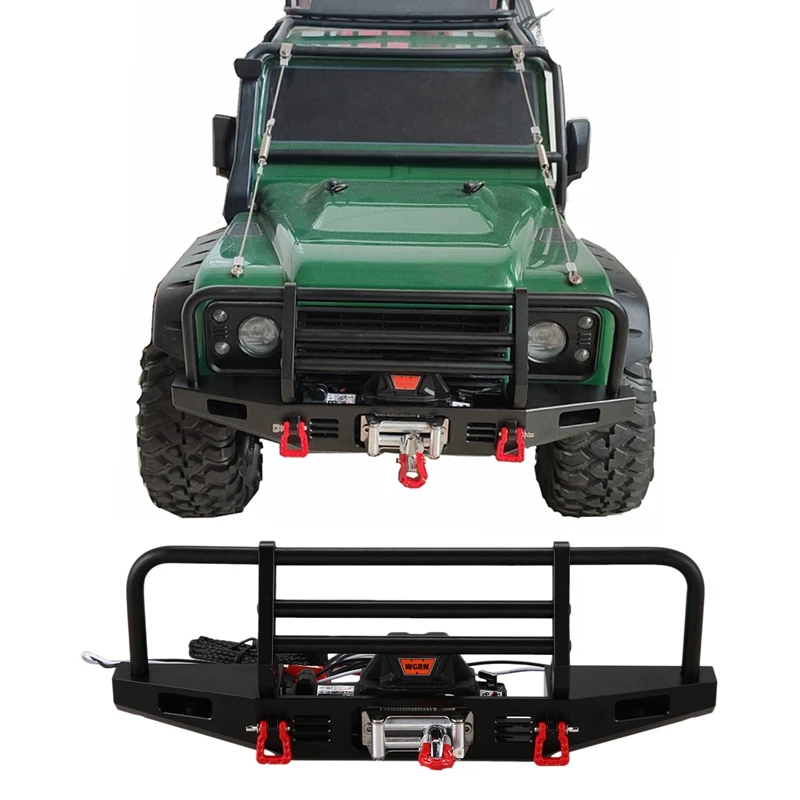 กันชนหน้าโลหะพร้อมระบบควบคุมระยะไกลด้วยเครื่องกว้าน1/10รถตีนตะขาบตีนตะขาบ Traxxas SCX10ตามแนวแกน TRX4และ SCX10 II 90046