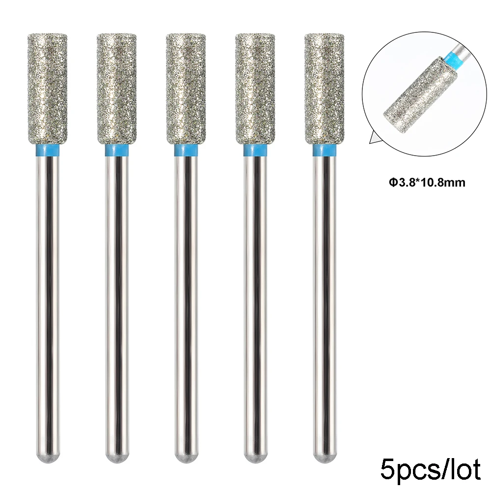 TP 5 teile/los Diamant Nagel Bohrer Bits 3/32'' Flamme Nagel Bits Elektrische Fräser Für Maniküre Rotary Häutchen sauber Nagel Werkzeuge