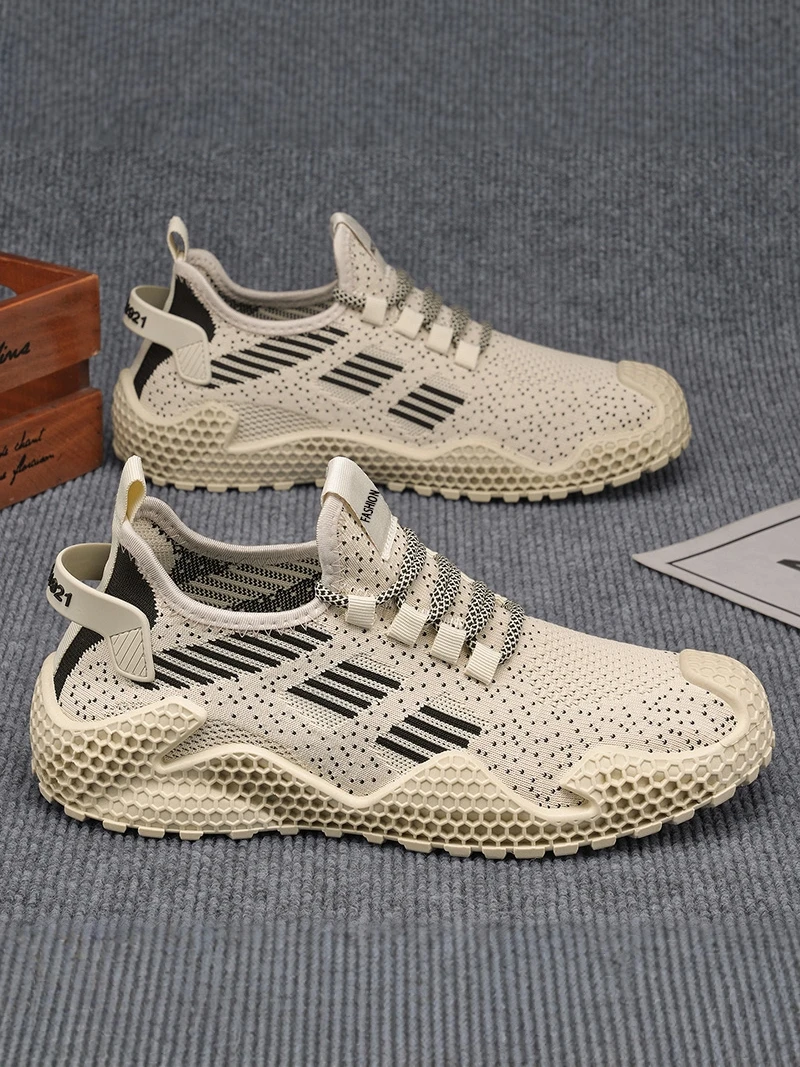 

Men's Breathable Summer Thin Mesh Sports Casual Anti-slip Deodorant Work Shoes Fashionable Slip-ons Comfortable Rubber Sole