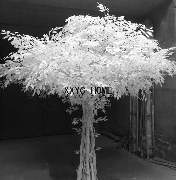 

Artificial White Tree Fake Trees Simulation Banyan Tree Large Living Room Solid Wood Trunk Decoration