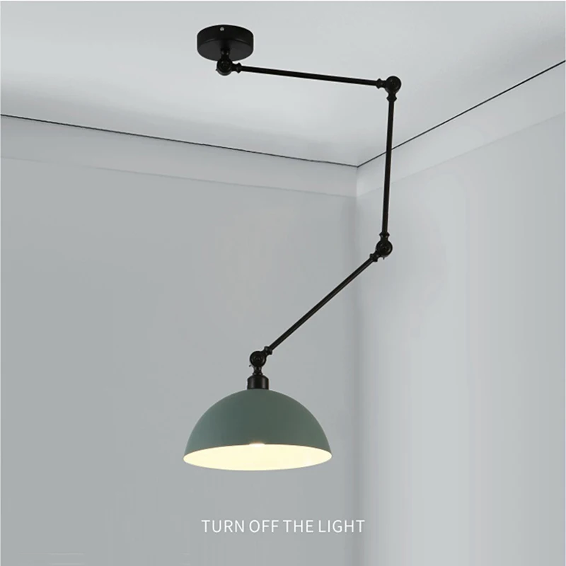 Colorful Creative Bar Light Cafe Milk Tea Shop Simple Adjustable Fold Telescopic Chandelier Aluminum Lamp