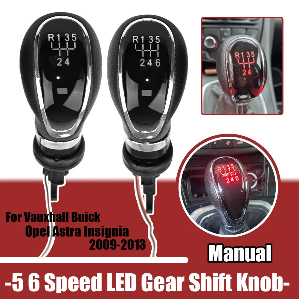 LED Car Gear Shift Knob Manual 5/6-Speed Head Handle Lever Replacement for Vauxhall Opel Buick Excelle GT/XT Astra 55565904