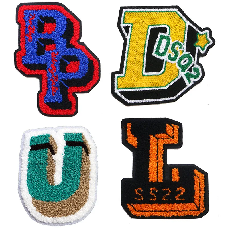 Fashionable And Cute Mixed Color Towel Sewing Letters DIY Logo Decoration Badge Patch Clothing T-shirt Jacket