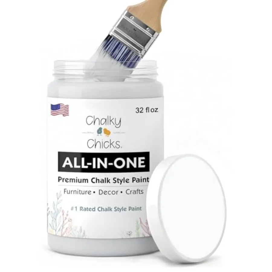 

All-in-One Chalk Paint for Furniture or Cabinet - - Matte Finish CottonTail White for Metal Wood Furniture Paint - No Sanding A