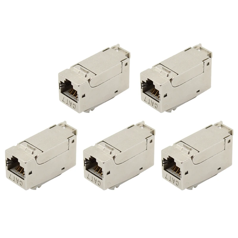 CAT7 Keystone Jack berpelindung penuh, RJ45 ke LSA, koneksi bebas alat, kompatibel untuk Cat6a/Cat.6 sistem