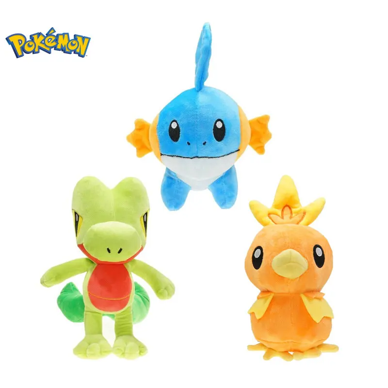 Pokemon Torchic Treecko Mudkip Plush Doll Kawaii Japan Anime Elf Plush Doll Soft Stuffed Cartoon Doll Birthday Gift For Kids