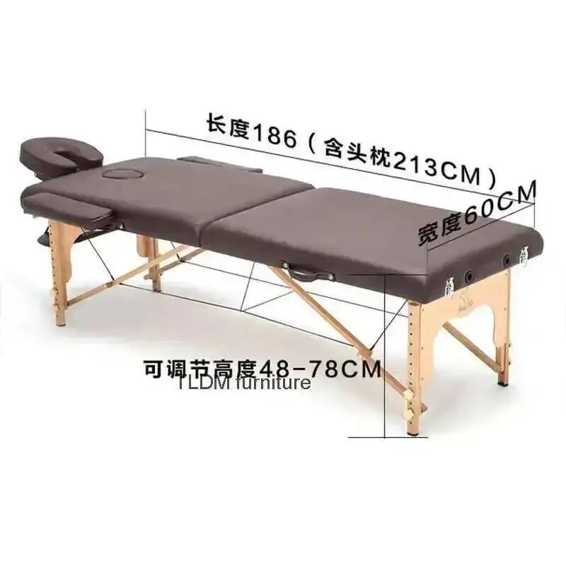 

Original Folding Spa Massage Table Salon Furniture Wooden Massage Bed Portable Acupuncture Beauty Therapy Tattoo Table
