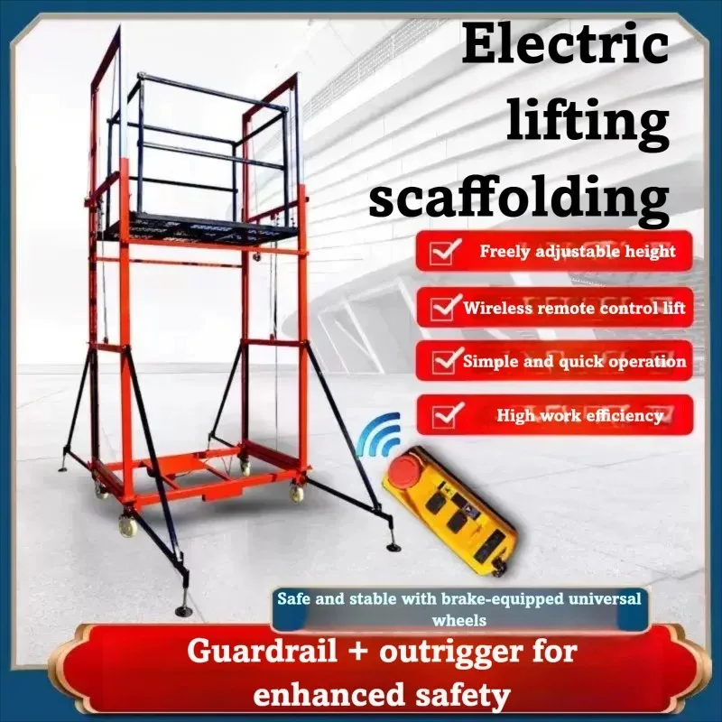 Electric Scaffolding Lift Mobile Lifting Platform Automatic Remote Control Folding Hoist Indoor and Outdoor Decoration