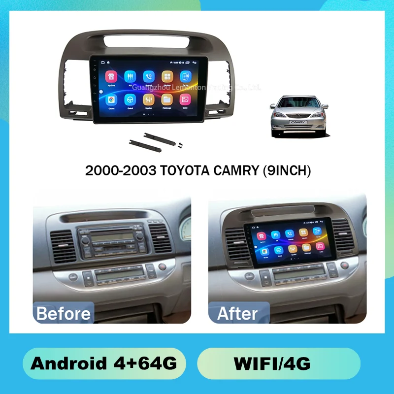 

2000-2003 TOYOTA CAMRY 9 INCH Capacitive 1+16G Car Dvd Player Other Auto Electronics Lcd Lvds Capacitive Touchscreen