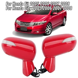 5 Pins Side Rearview Mirror Assembly For Honda Fit for Honda City 2005 2006 2007 2008 Door Wing Mirror With Lamp Car Accessories