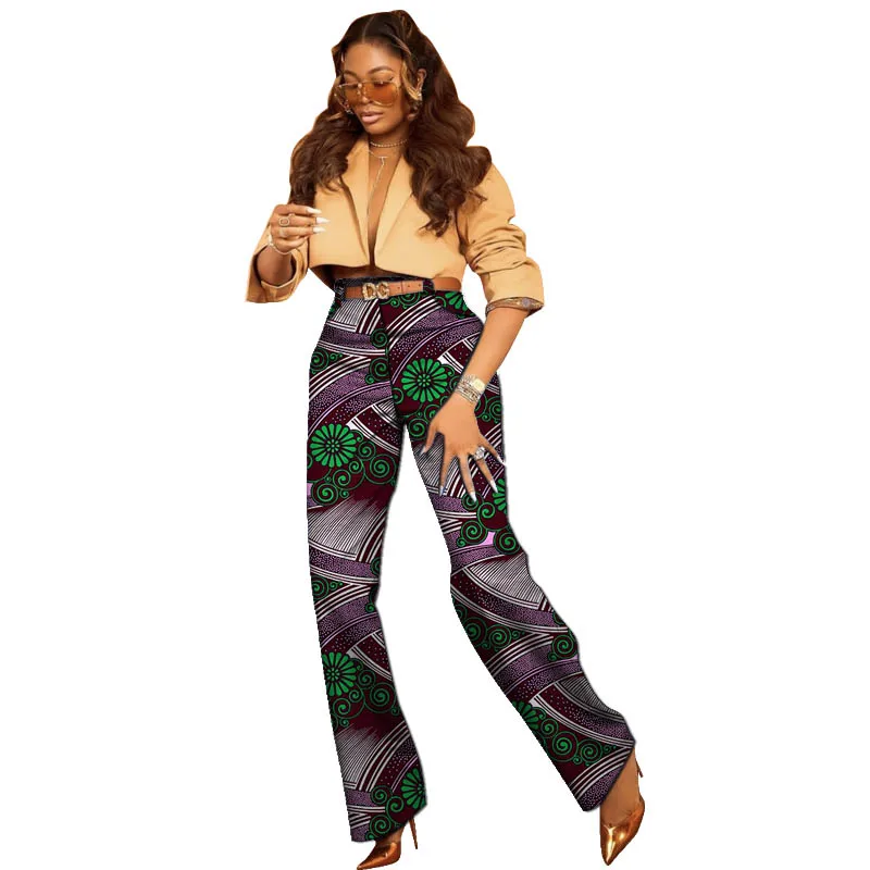 التصميم الأصلي طباعة الأزياء الأفريقية الإناث مايكرو متوهج السراويل النسائية دعوى السراويل مصممة ملابس الحفلات التقليدية