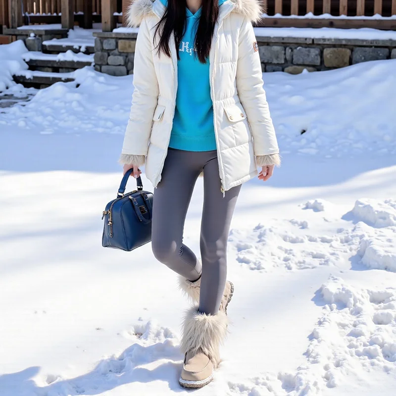 Thiened Fce Calças de Yoga femininas outono inverno cintura alta nove pontos arca calças de pele emagrecimento bunda levantamento outerwear