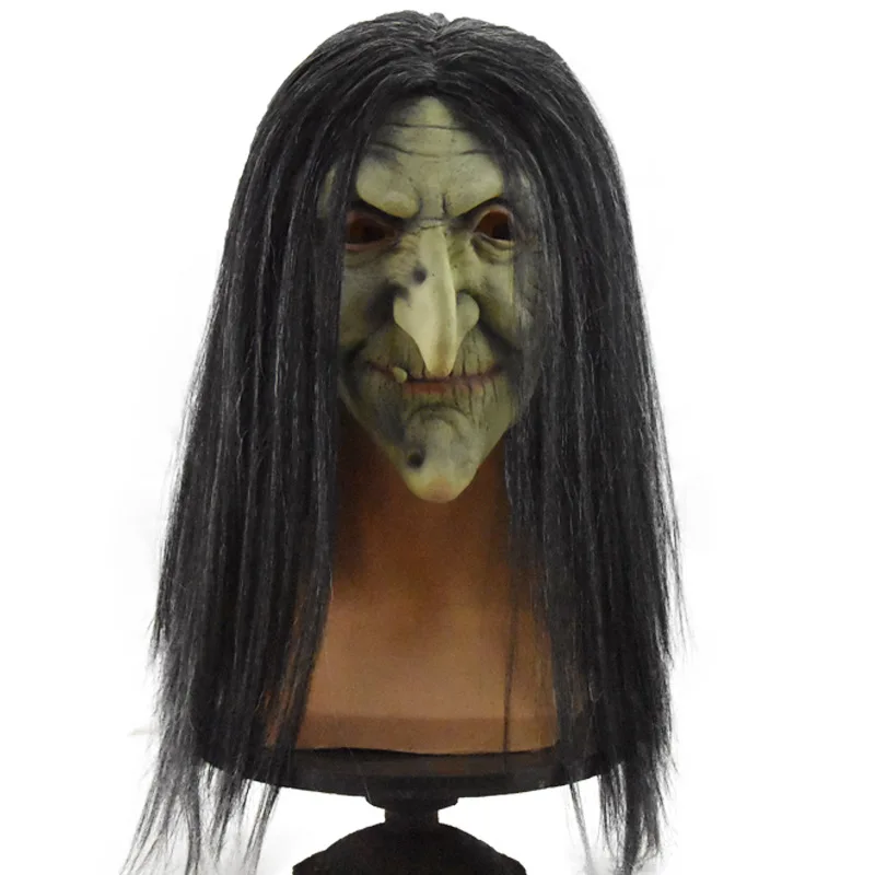 Le Cool Halloween , funny and scary old lady latex witch hat mask - view 6