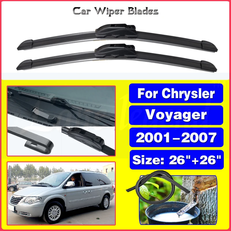 

Car Wiper Blade For Chrysler Voyager 2001 2002 2003 2004 2005 2006 2007 Front Window Windshield Wipers Car Accessories 26"+26"