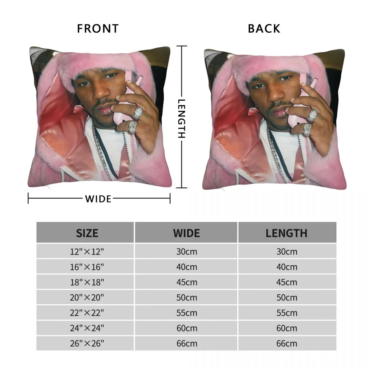 Killa Cam'Ron Cameron Giles Square Pillowcase Polyester Linen Velvet Printed Zip Decor Bed Cushion Cover 18