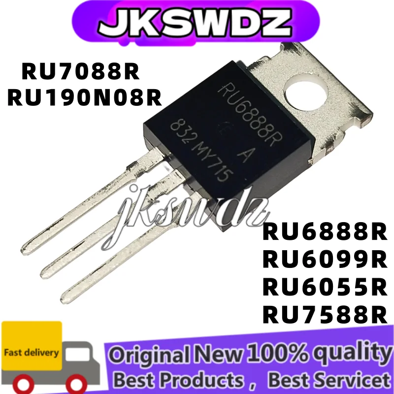 

10pcs 100% NEW RU6888R RU6888R3 RU6099R RU6099 RU6055R RU6055 RU7588R RU7588 RU75N08R RU75N08 RU190N08R RU7088R TO-220